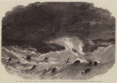 Het wrak van de Royal Charter aan de kust van Anglesea, nabij Moelfre vijf mijl van de Point Lynas vuurtoren door Edwin Weedon